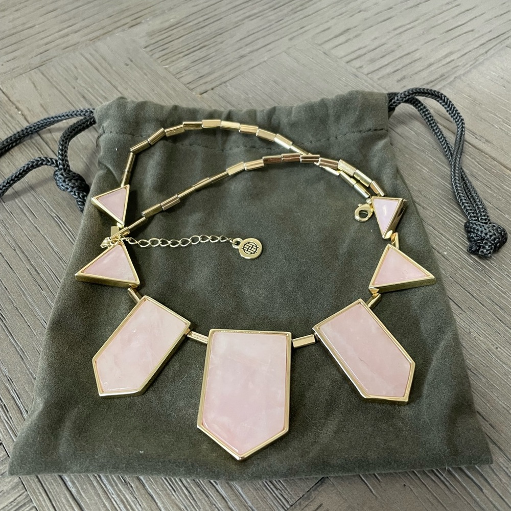 House of Harlow Rose Quartz Geometric Statement Necklace